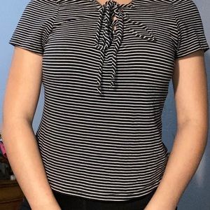 Black and white stripped shirt